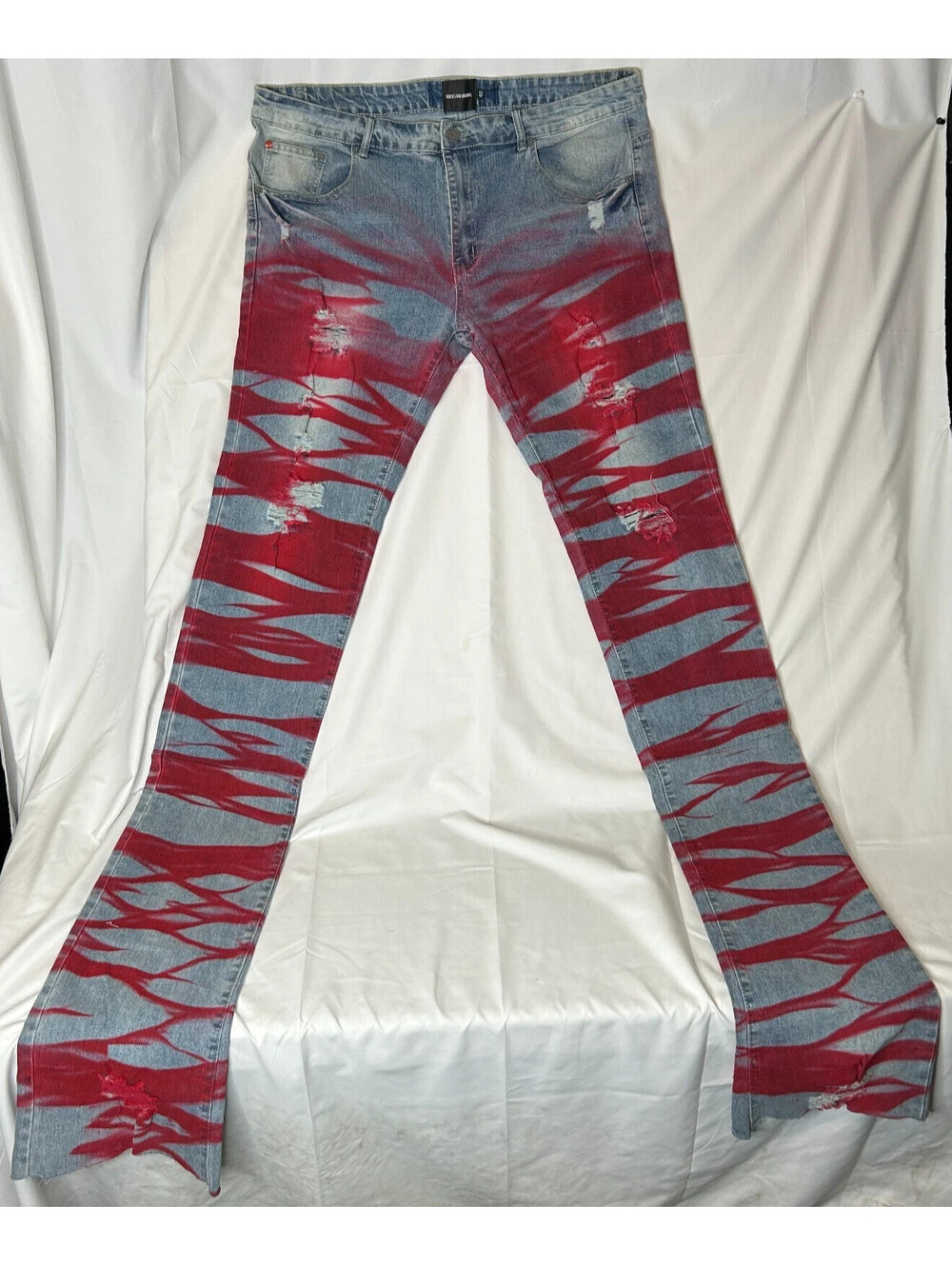 Rockstar Original Men's Size 40 Distressed Denim Super Stacked Jeans